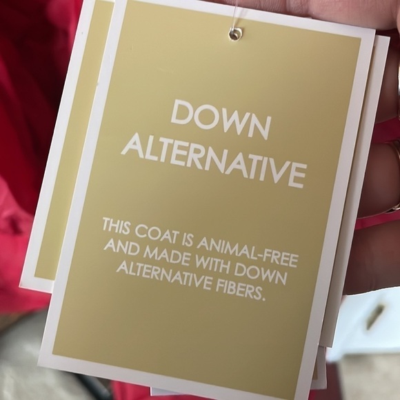 Brand New Michael Kors Zippered Down Alternative Packable Red Jacket Hooded Coat - Picture 12 of 16